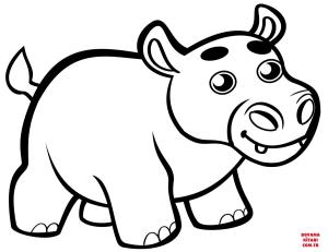 Hipopotam boyama sayfası, Hippopotamus coloring page, , hippopotamus cute baby hippo 