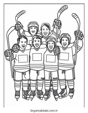 Hokey boyama sayfası – yaratıcılığı geliştirir, keyifli zaman