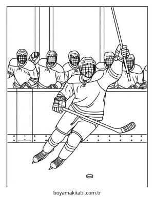 Hokey boyama sayfası – çocuk aktivitesi, PDF indir
