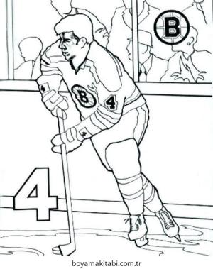 Hokey boyama sayfası – el becerilerini geliştirir, boyama çalışması