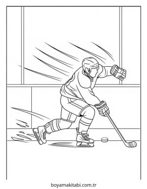 Hokey boyama sayfası – el becerilerini geliştirir, boyama çalışması