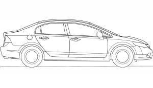 Honda boyama sayfası,  coloring page, Honda Civic 2008, 