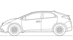 Honda boyama sayfası,  coloring page, Honda Civic 5 Kapı 2013, 