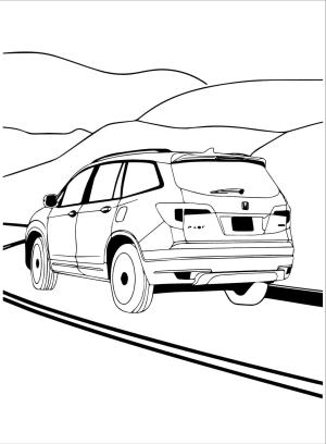 Honda boyama sayfası,  coloring page, Honda Yolda, 