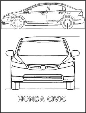 Honda boyama sayfası,  coloring page, Honda Sivil Araba, 