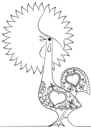 Horoz boyama sayfası,  coloring page, Kocaman tarağı olan bir horoz., 