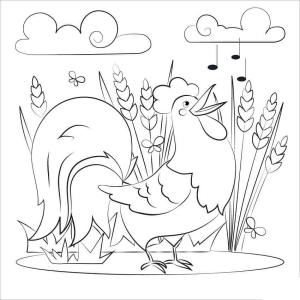 Horoz boyama sayfası,  coloring page, Hareketli Horoz, 