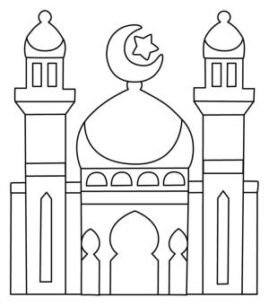 Hoşgeldin Ramazan boyama sayfası,  coloring page, Arap camisi. 1, 