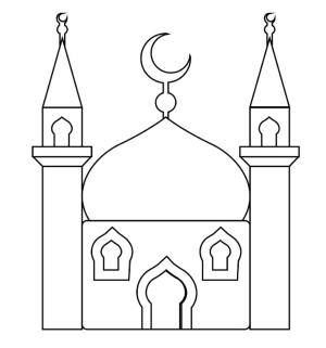 Hoşgeldin Ramazan boyama sayfası,  coloring page, İbadet yeri, 