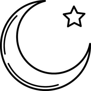 Hoşgeldin Ramazan boyama sayfası,  coloring page, Yıldızlı büyük hilal, 