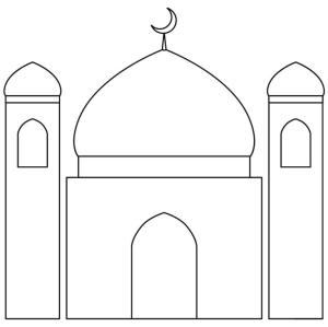 Hoşgeldin Ramazan boyama sayfası,  coloring page, Müslüman camisi., 