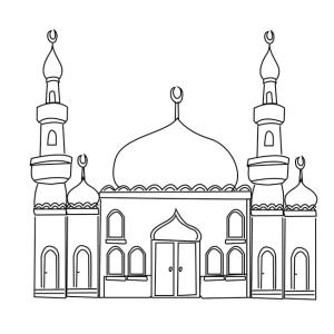 Hoşgeldin Ramazan boyama sayfası,  coloring page, Muhteşem cami, 