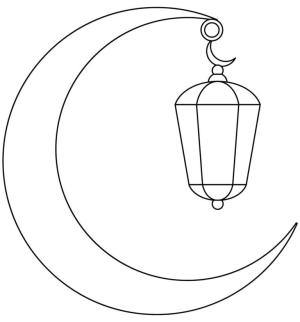 Hoşgeldin Ramazan boyama sayfası,  coloring page, Faunlar bir hilal üzerinde tartılır., 