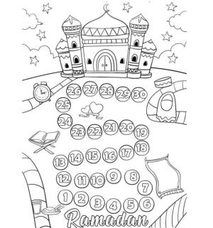 Hoşgeldin Ramazan boyama sayfası,  coloring page, Ramazan gelenekleri., 