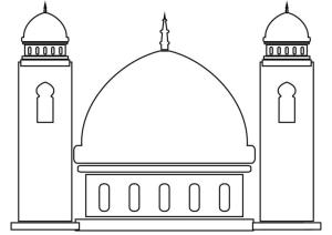 Hoşgeldin Ramazan boyama sayfası,  coloring page, Dev cami, 