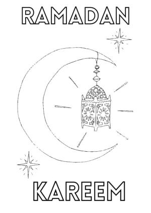 Hoşgeldin Ramazan boyama sayfası,  coloring page, Hilal lamba, 