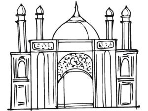 Hoşgeldin Ramazan boyama sayfası,  coloring page, Ulu Cami boyama sayfası, 