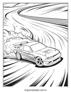 Hot Wheels boyama sayfası – kolay boyama, eğitici aktivite