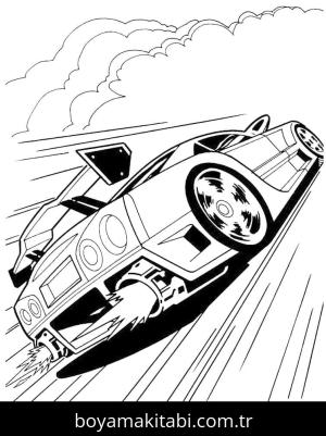 Hot Wheels boyama sayfası – eğitici aktivite, yaratıcılık