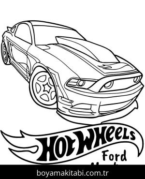Hot Wheels boyama sayfası – çocuklar için, çizgi film temalı