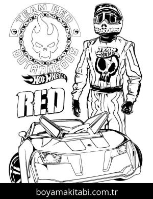 Hot Wheels boyama sayfası – okul öncesi, evde etkinlik