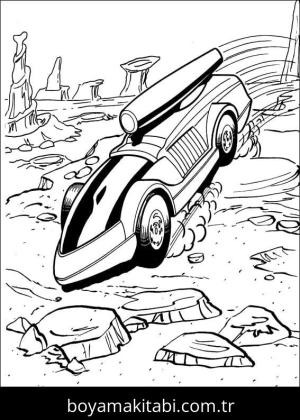 Hot Wheels boyama sayfası – çocuklar için, çizgi film temalı