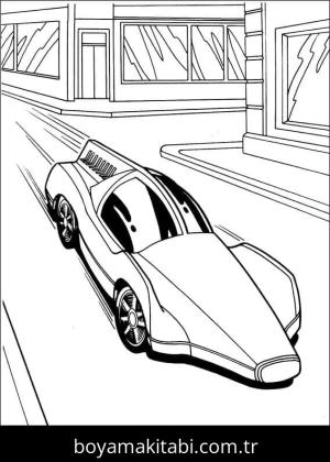 Hot Wheels boyama sayfası – kolay boyama, eğitici aktivite