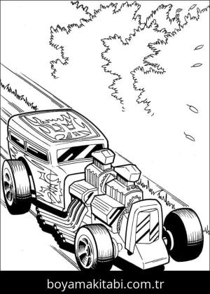 Hot Wheels boyama sayfası – eğitici aktivite, yaratıcılık