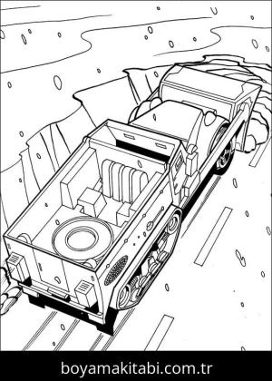 Hot Wheels boyama sayfası – el becerilerini geliştirir, boyama çalışması