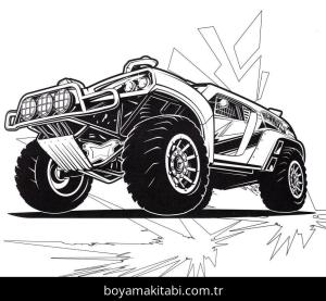 Hot Wheels boyama sayfası – okul öncesi, evde etkinlik