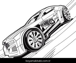 Hot Wheels boyama sayfası – boyama etkinliği, çocuk aktivitesi