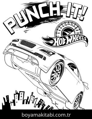 Hot Wheels boyama sayfası – PDF indir, sevimli karakter