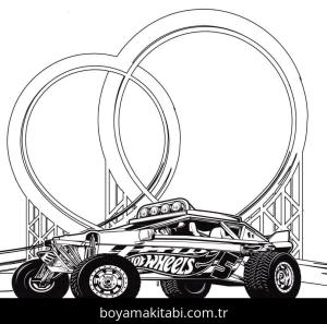 Hot Wheels boyama sayfası – sevimli karakter, sanatsal çalışma
