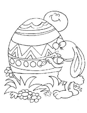 Huevo De Pascua boyama sayfası,  coloring page, Tavşan ve Paskalya Yumurtası, 