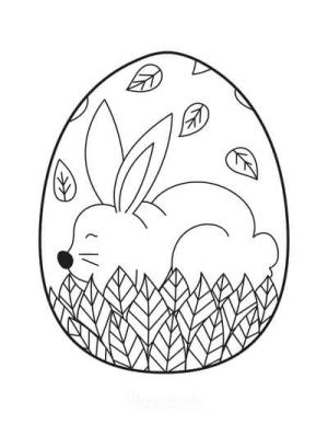 Huevo De Pascua boyama sayfası,  coloring page, Tavşan Uyuyan Paskalya Yumurtası, 