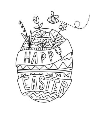 Huevo De Pascua boyama sayfası,  coloring page, Paskalya Yumurtası ve Arı, 