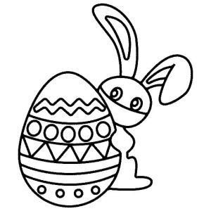 Huevo De Pascua boyama sayfası,  coloring page, Paskalya Yumurtası ile Tavşan Çizimi, 