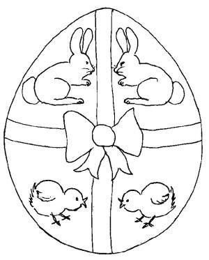 Huevo De Pascua boyama sayfası,  coloring page, Tavşan ve Tavuk Paskalya Yumurtası, 