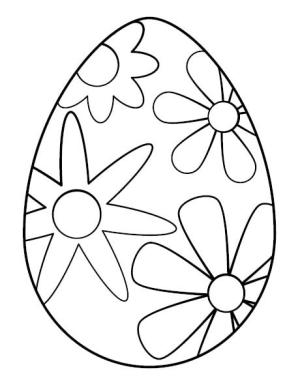 Huevo De Pascua boyama sayfası,  coloring page, Dört Paskalya Yumurtası Çiçeği, 