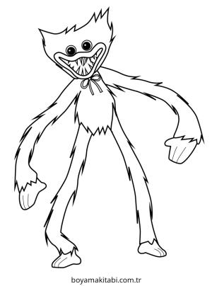 Huggy Wuggy boyama sayfası – keyifli zaman, renkli çizimler