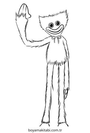 Huggy Wuggy boyama sayfası – kolay boyama, eğitici aktivite
