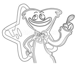 Huggy Wuggy boyama sayfası,  coloring page, Huggy Wuggy mutlu, 