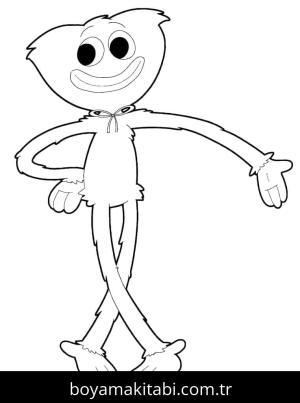 Huggy Wuggy boyama sayfası – keyifli zaman, renkli çizimler