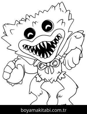 Huggy Wuggy boyama sayfası – boyama etkinliği, çocuk aktivitesi