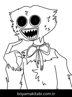 Huggy Wuggy boyama sayfası – renkli çizimler, okul öncesi