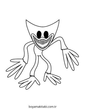 Huggy Wuggy boyama sayfası – PDF indir, sevimli karakter