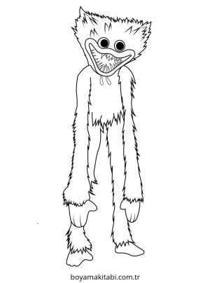 Huggy Wuggy boyama sayfası – sevimli karakter, sanatsal çalışma