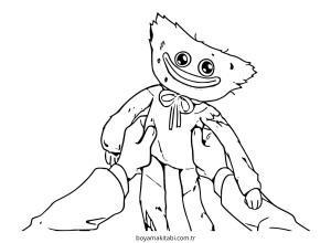 Huggy Wuggy boyama sayfası – el becerilerini geliştirir, boyama çalışması