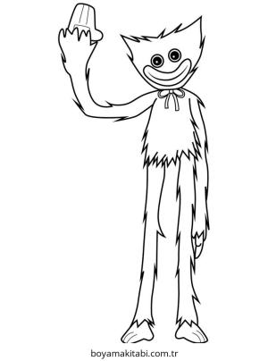 Huggy Wuggy boyama sayfası – çocuklar için, çizgi film temalı