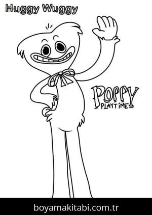 Huggy Wuggy boyama sayfası – boyama etkinliği, çocuk aktivitesi